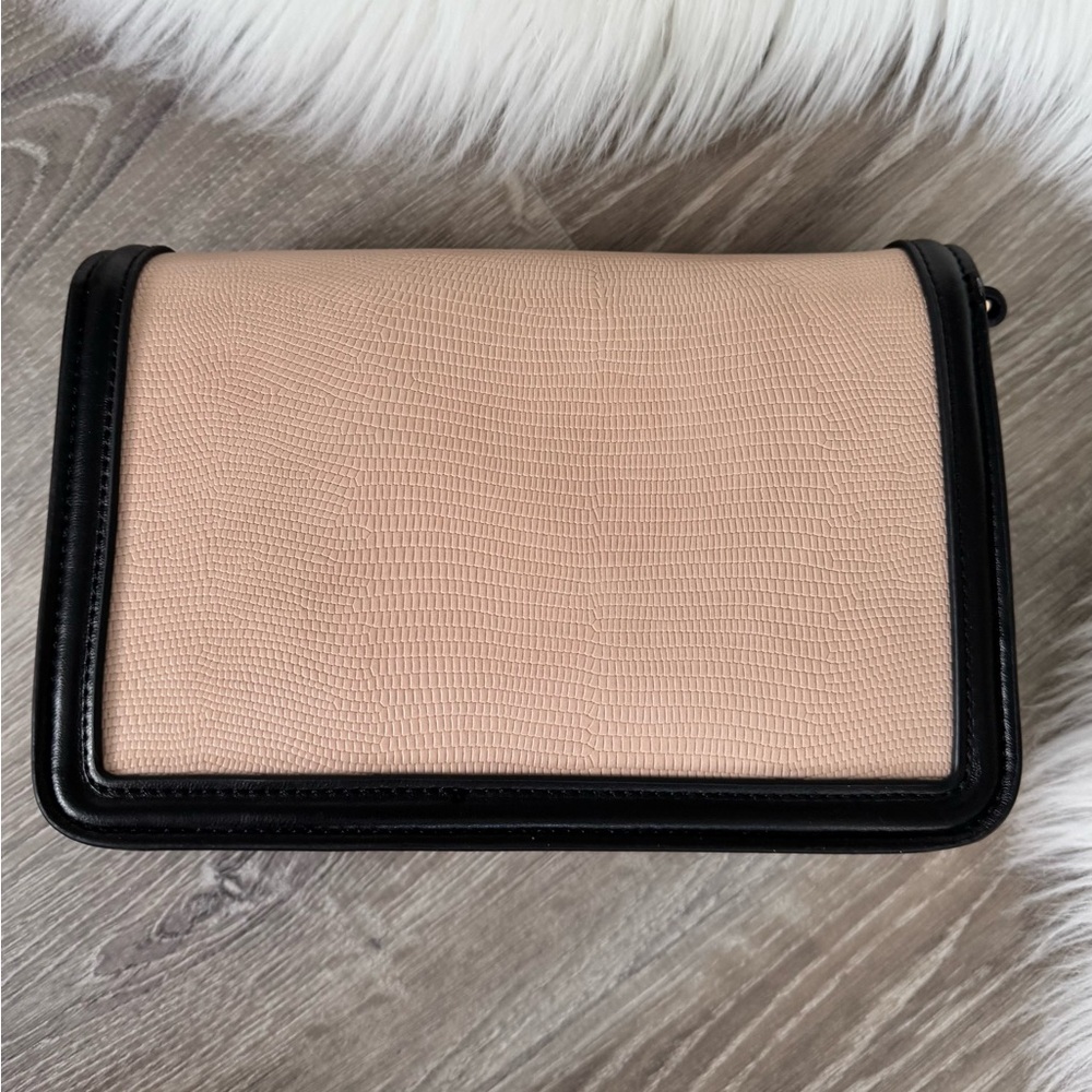 🖤 JULES KAE MIA Black & Cream Shoulder Bag With Rose Gold Tone Hardware - Picture 2 of 12